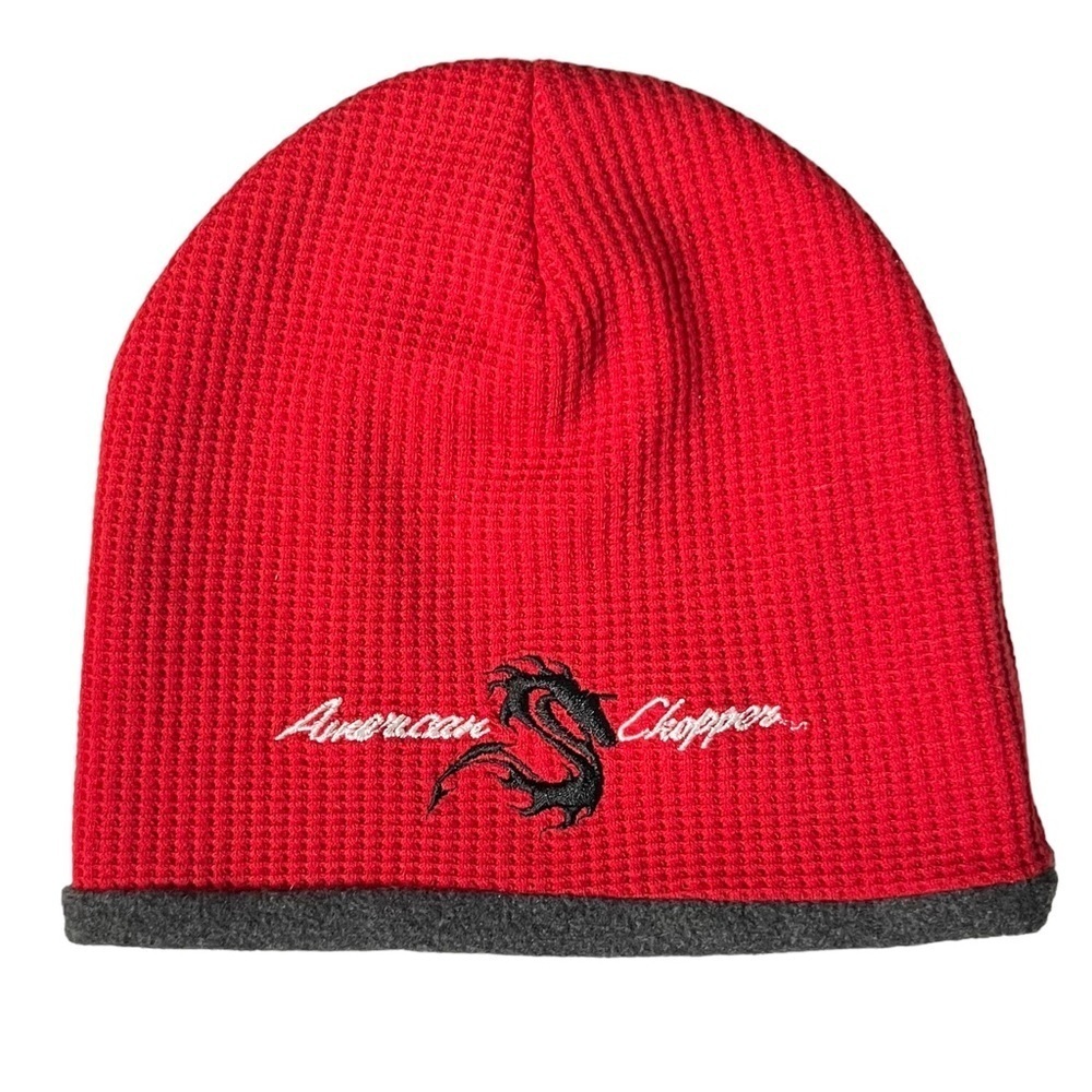 Vintage American Chopper Fleece Lined Beanie Red